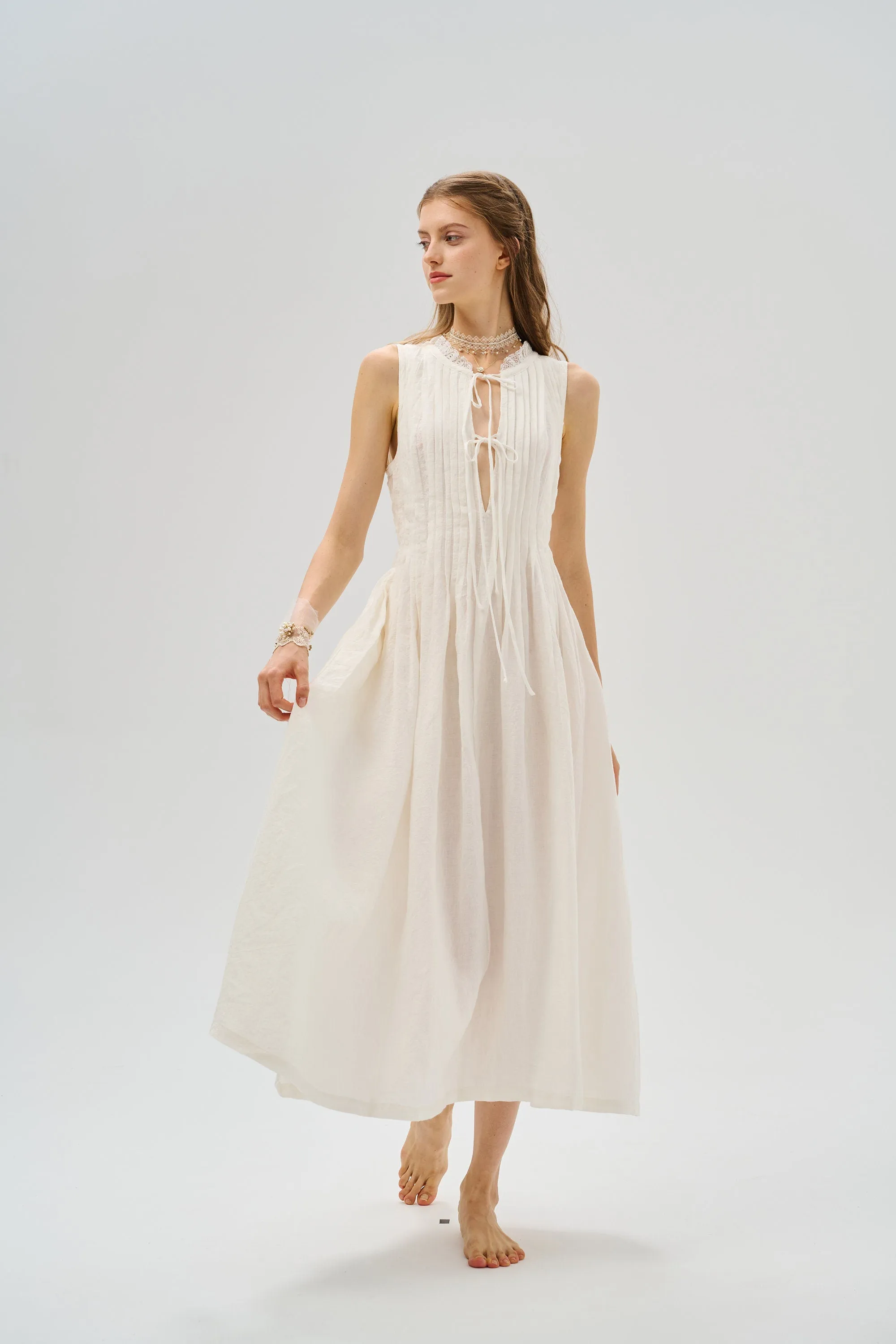 Balia 17 | Pleated Linen Dress