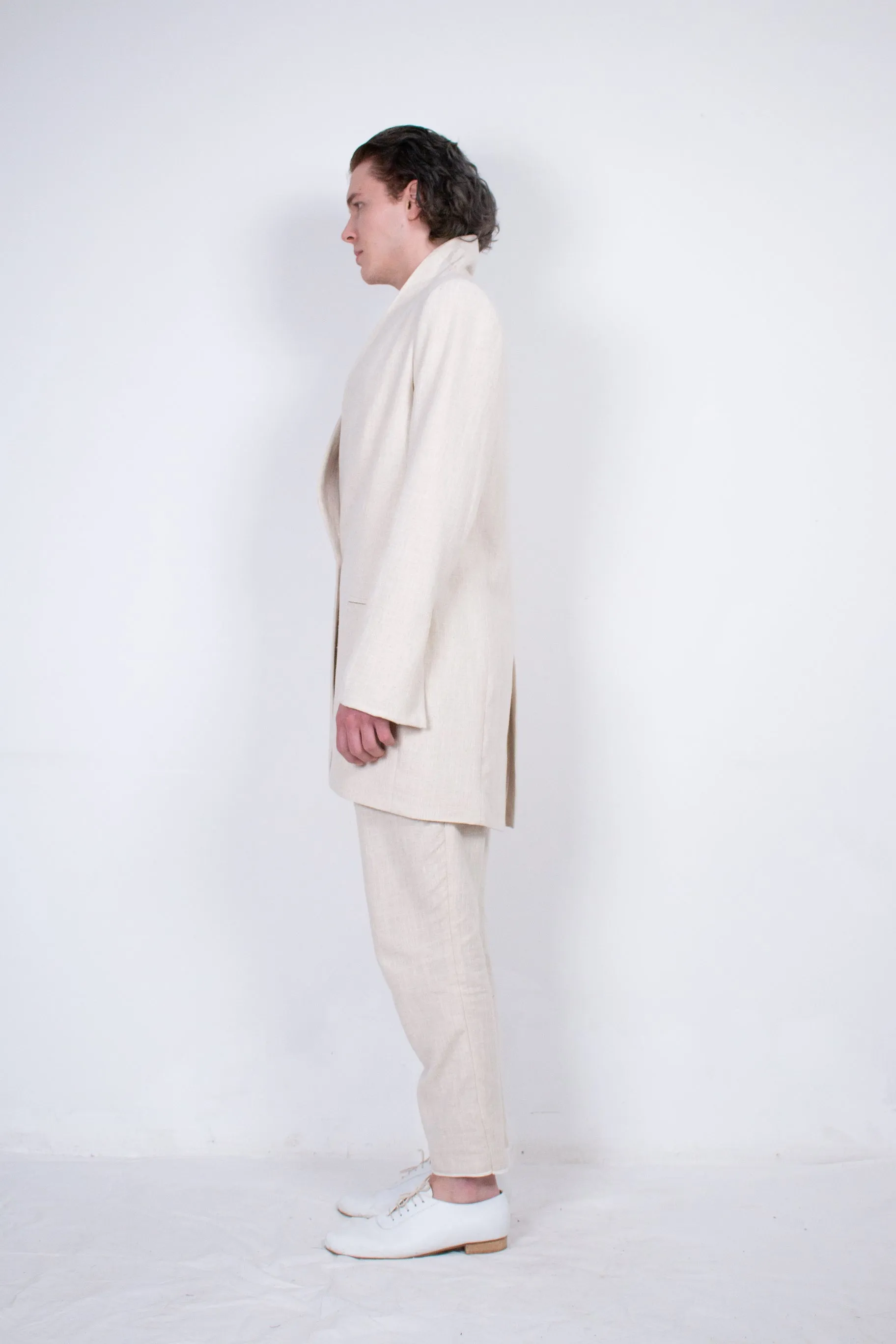 Beige Flax Tailored Jacket