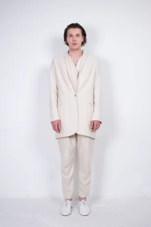 Beige Flax Tailored Jacket