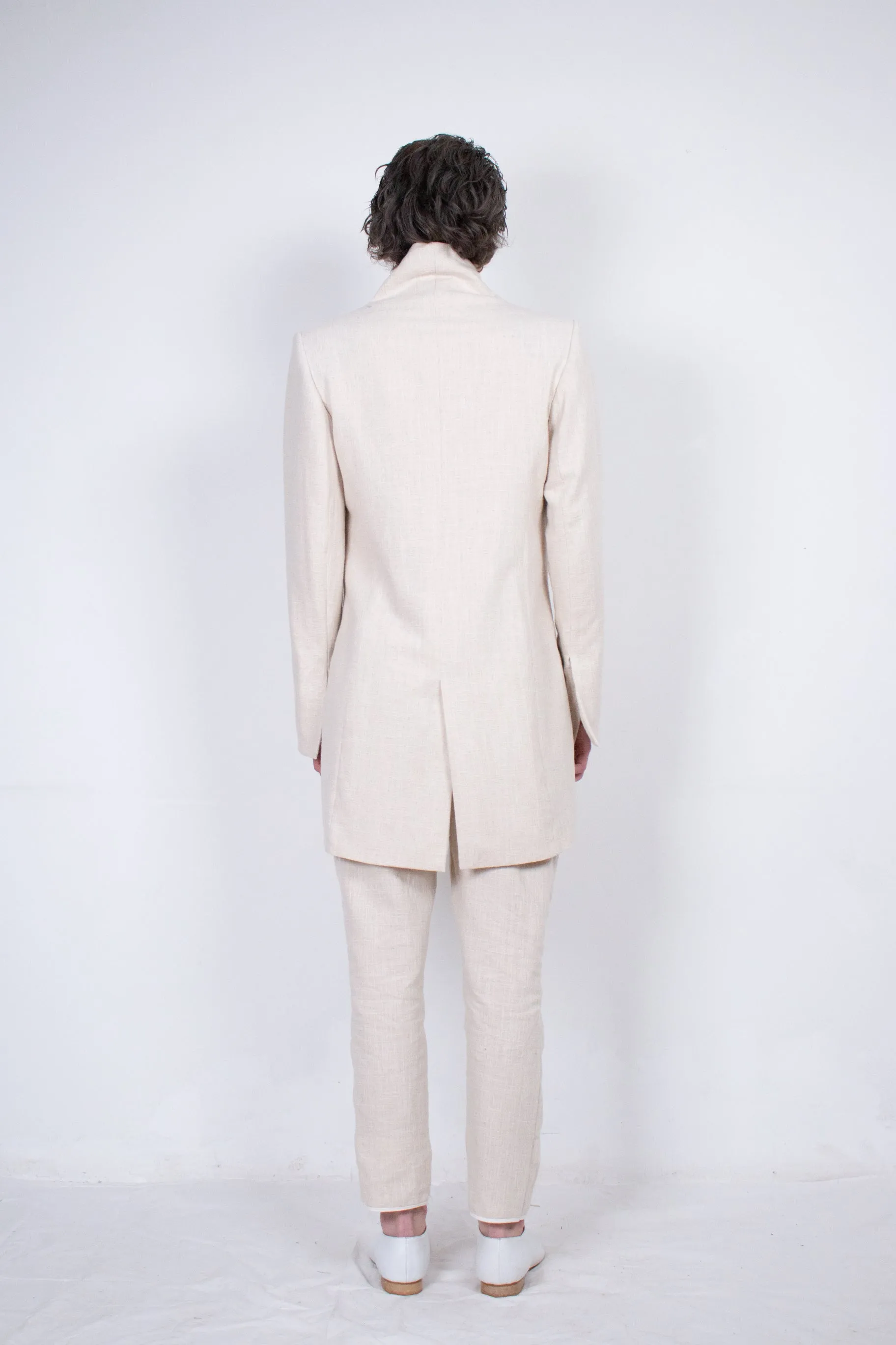 Beige Flax Tailored Jacket