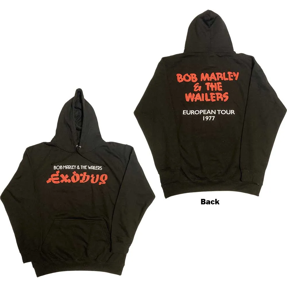 Bob Marley Unisex Pullover Hoodie: Exodus Wailers European Tour 77