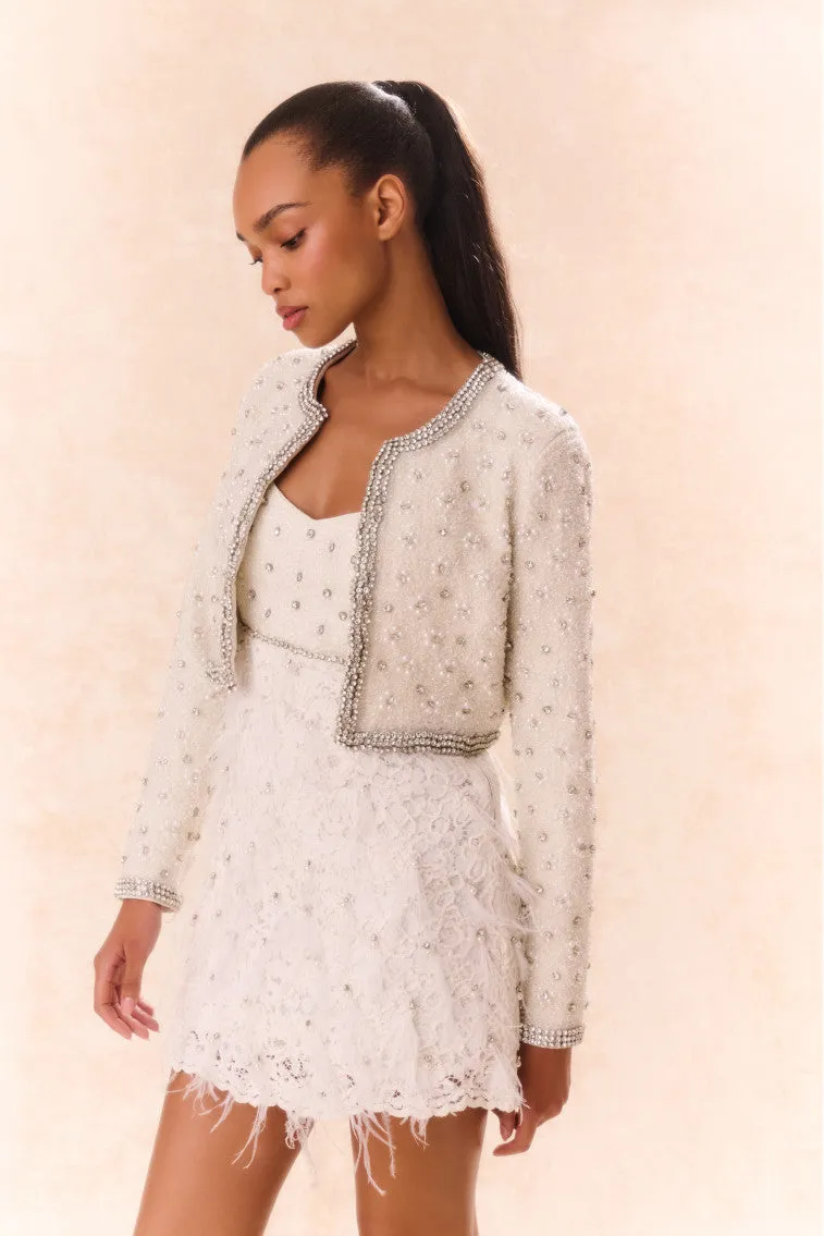 Cosmos Beaded Cropped Jacket