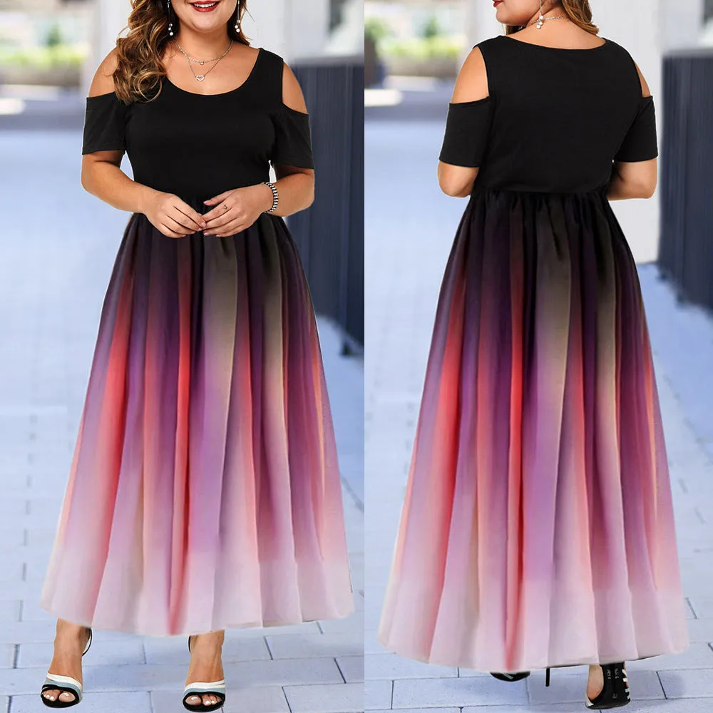 Funki Buys | Dresses | Women's Plus Size Prom Gradient Dress