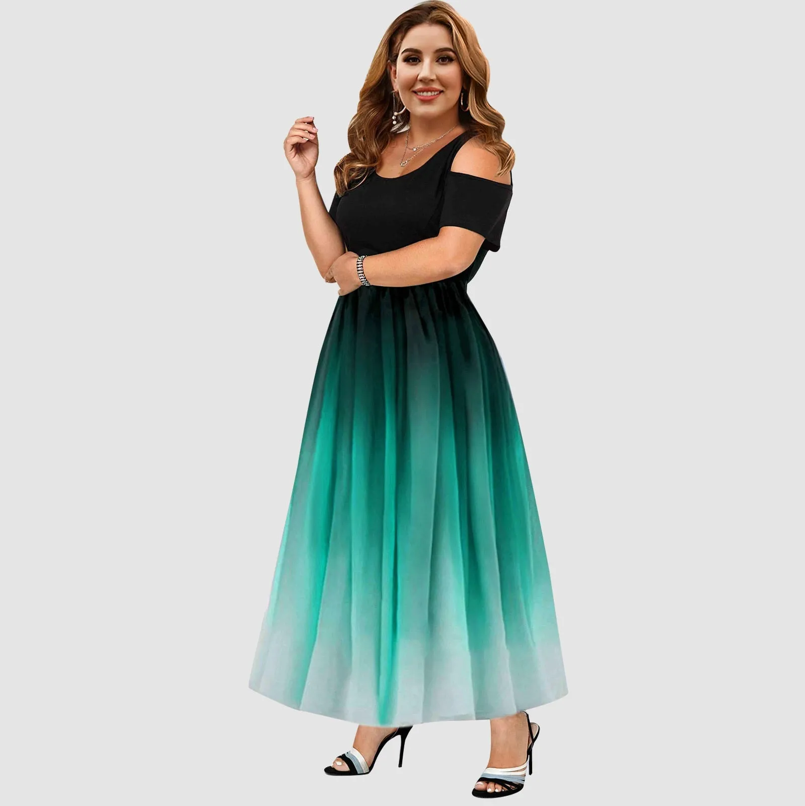 Funki Buys | Dresses | Women's Plus Size Prom Gradient Dress