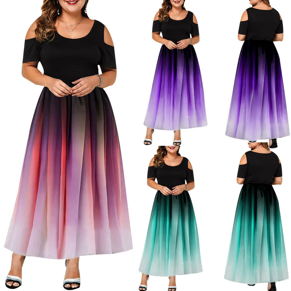 Funki Buys | Dresses | Women's Plus Size Prom Gradient Dress