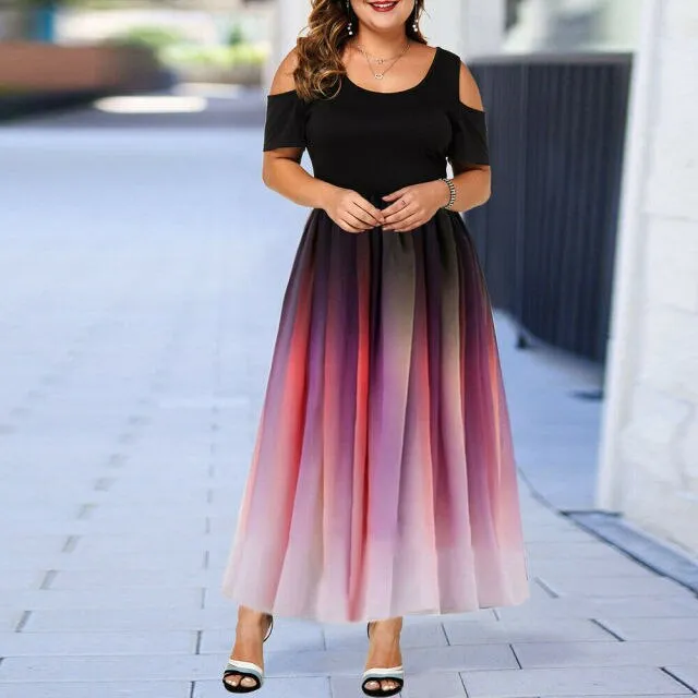 Funki Buys | Dresses | Women's Plus Size Prom Gradient Dress