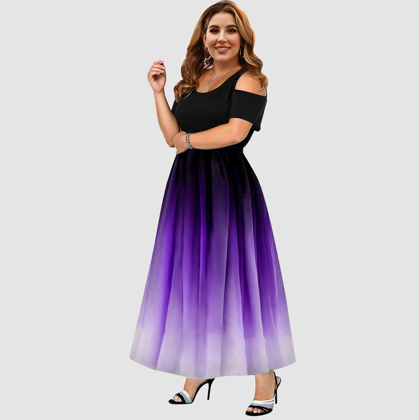 Funki Buys | Dresses | Women's Plus Size Prom Gradient Dress