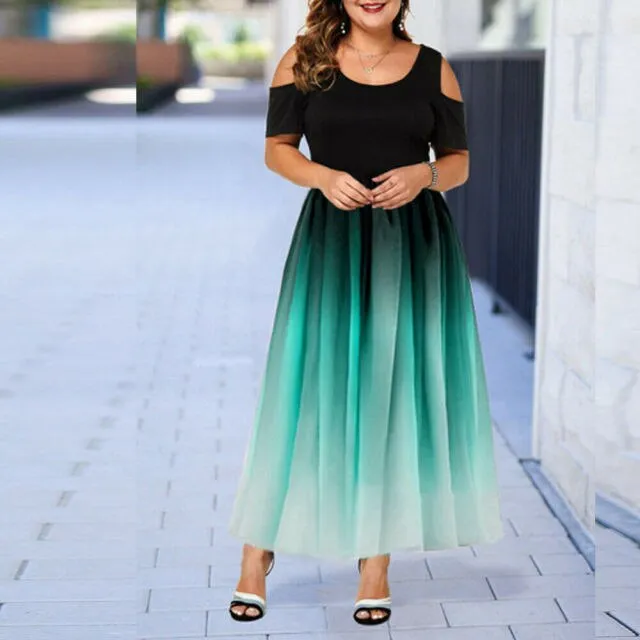 Funki Buys | Dresses | Women's Plus Size Prom Gradient Dress