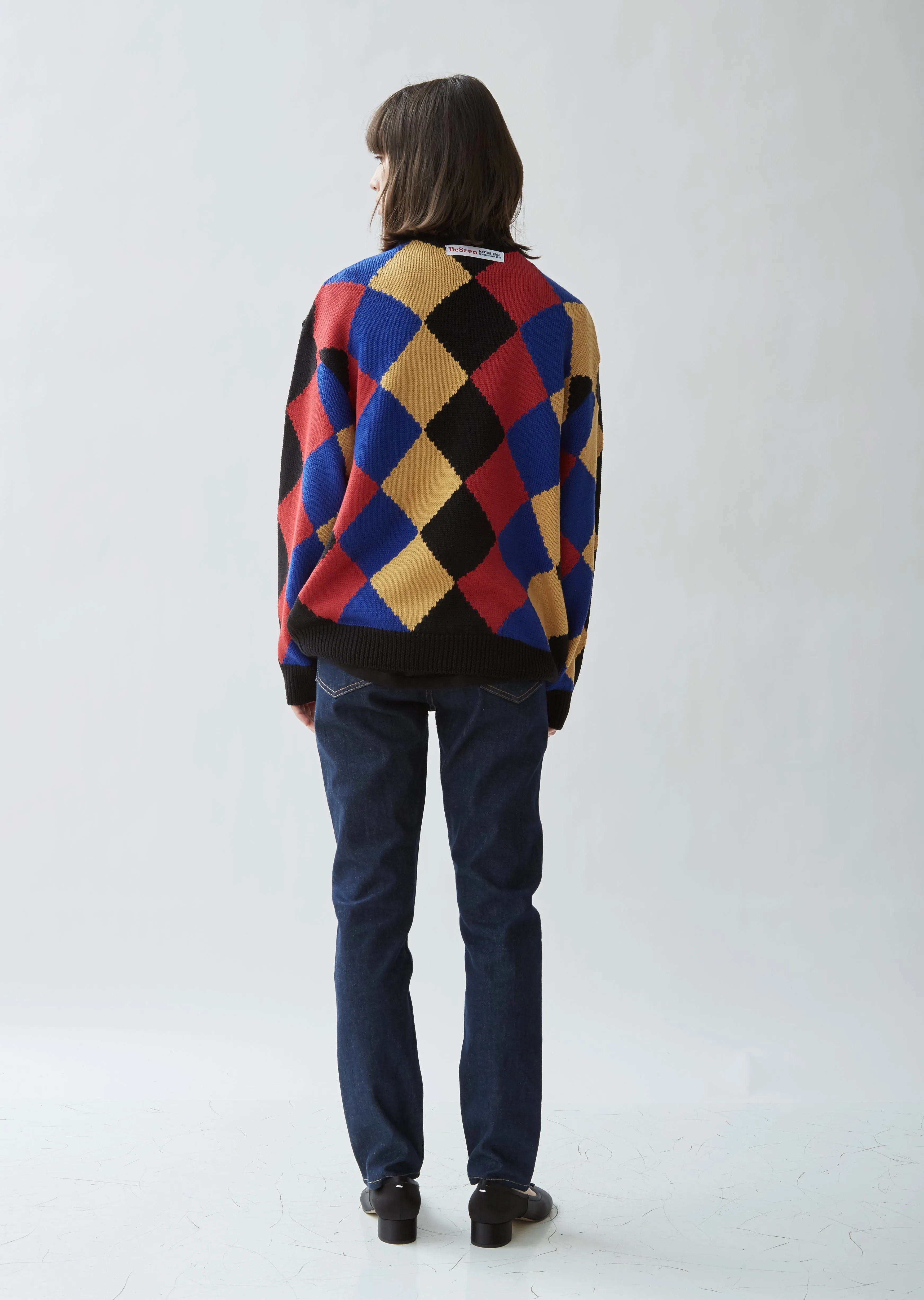 Harlequin Intarsia Knit Jumper