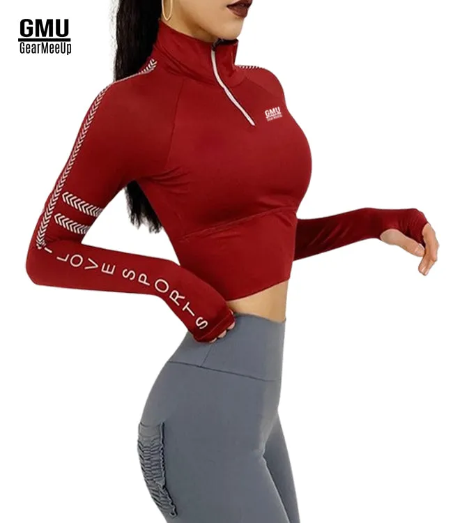 Hyper Amplify Reflective Long Sleeve Crop Top