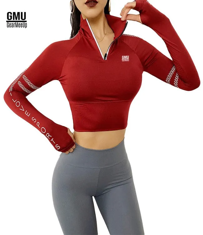 Hyper Amplify Reflective Long Sleeve Crop Top