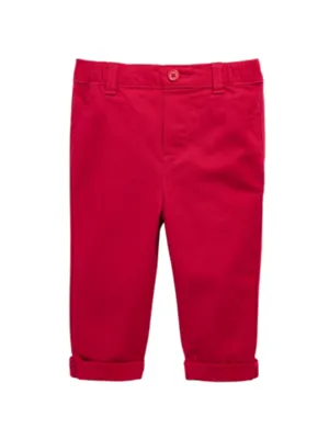 Kids Boy's Plain Solid Chino Pant,Red