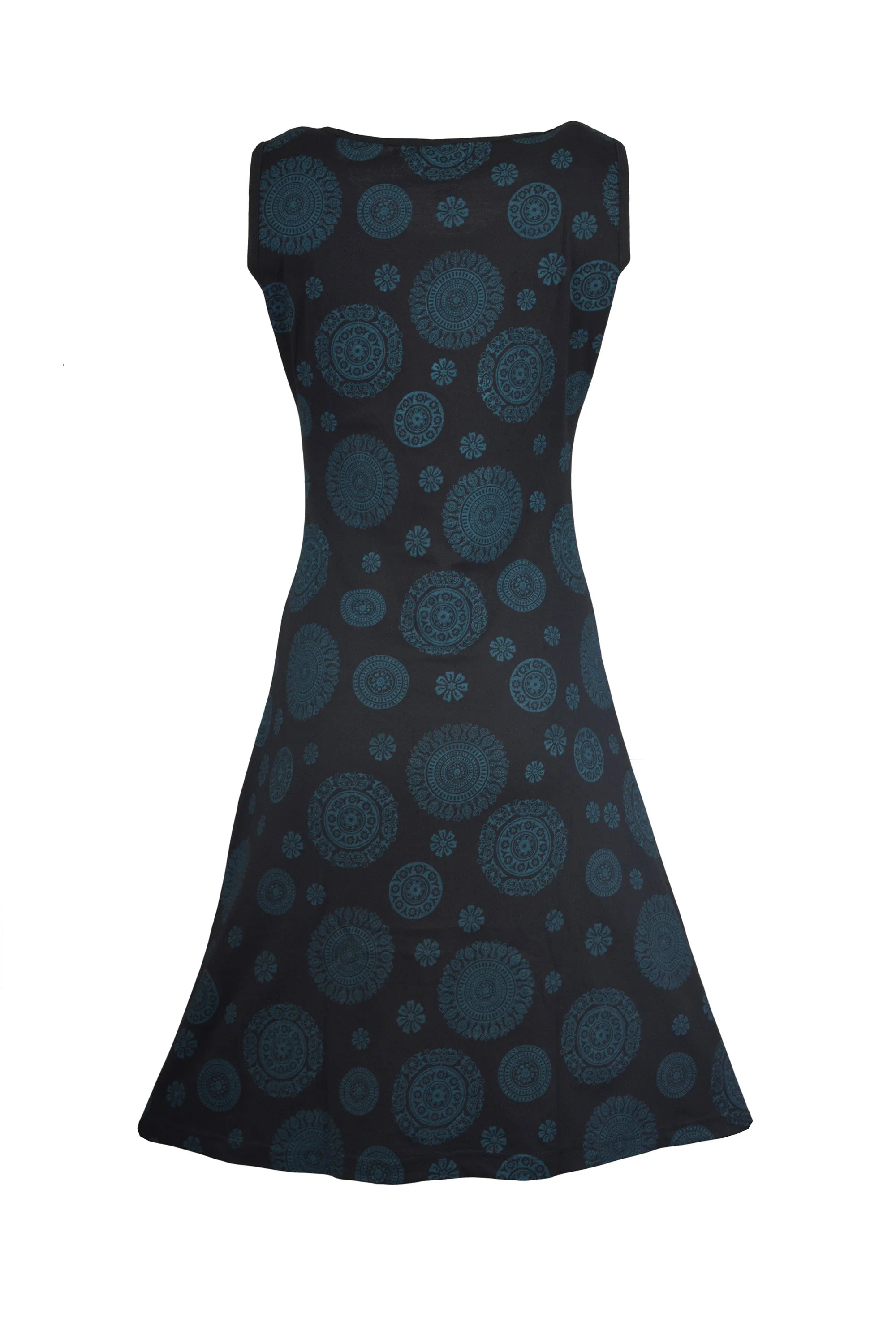 ladies-sleeveless-dress-with-butterfly-print-and-mandala-embroidery-work