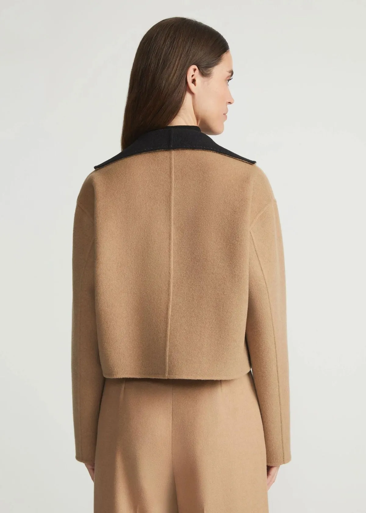 LAFAYETTE 148 Wool Cashmere Double Face Reversible Cropped Jacket