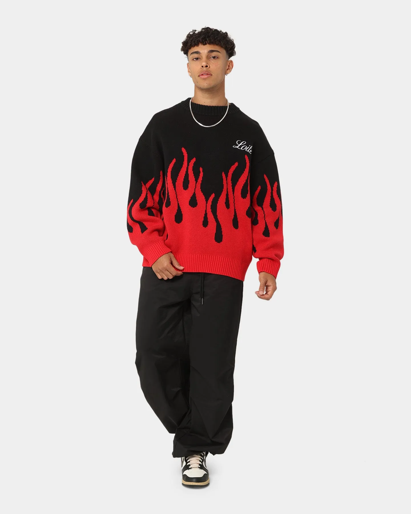 Loiter Inferno Knit Sweater Black/Red