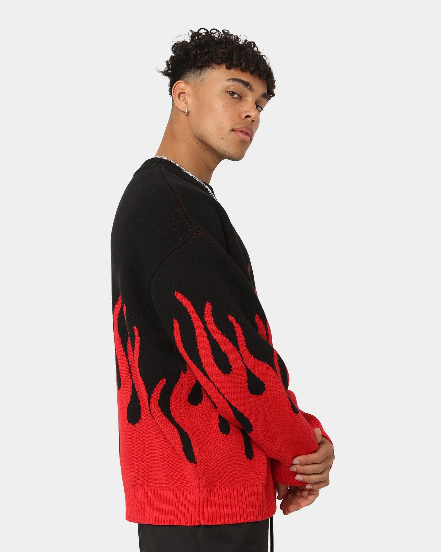 Loiter Inferno Knit Sweater Black/Red