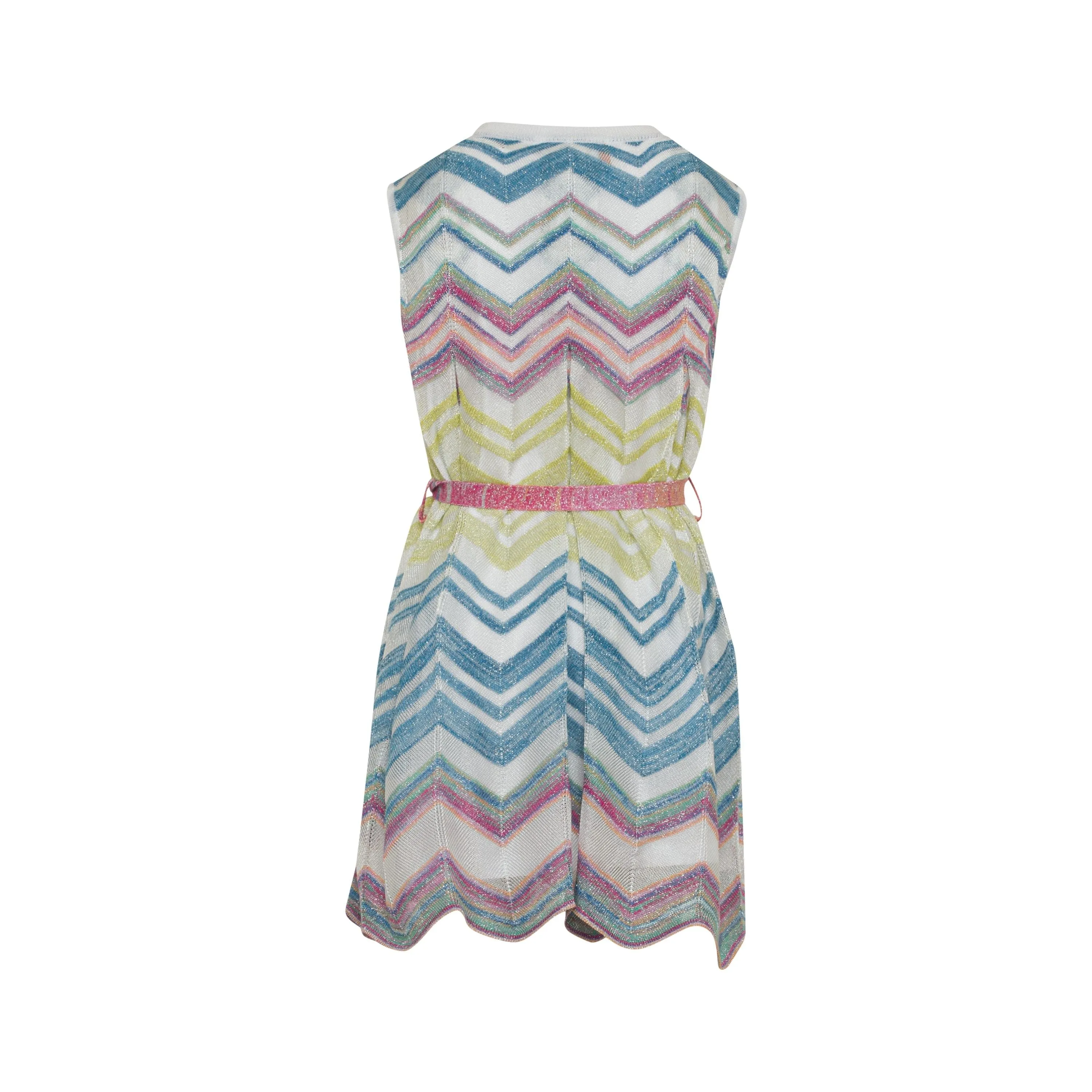 Multicolor Sleeveless Chevron Knit Dress