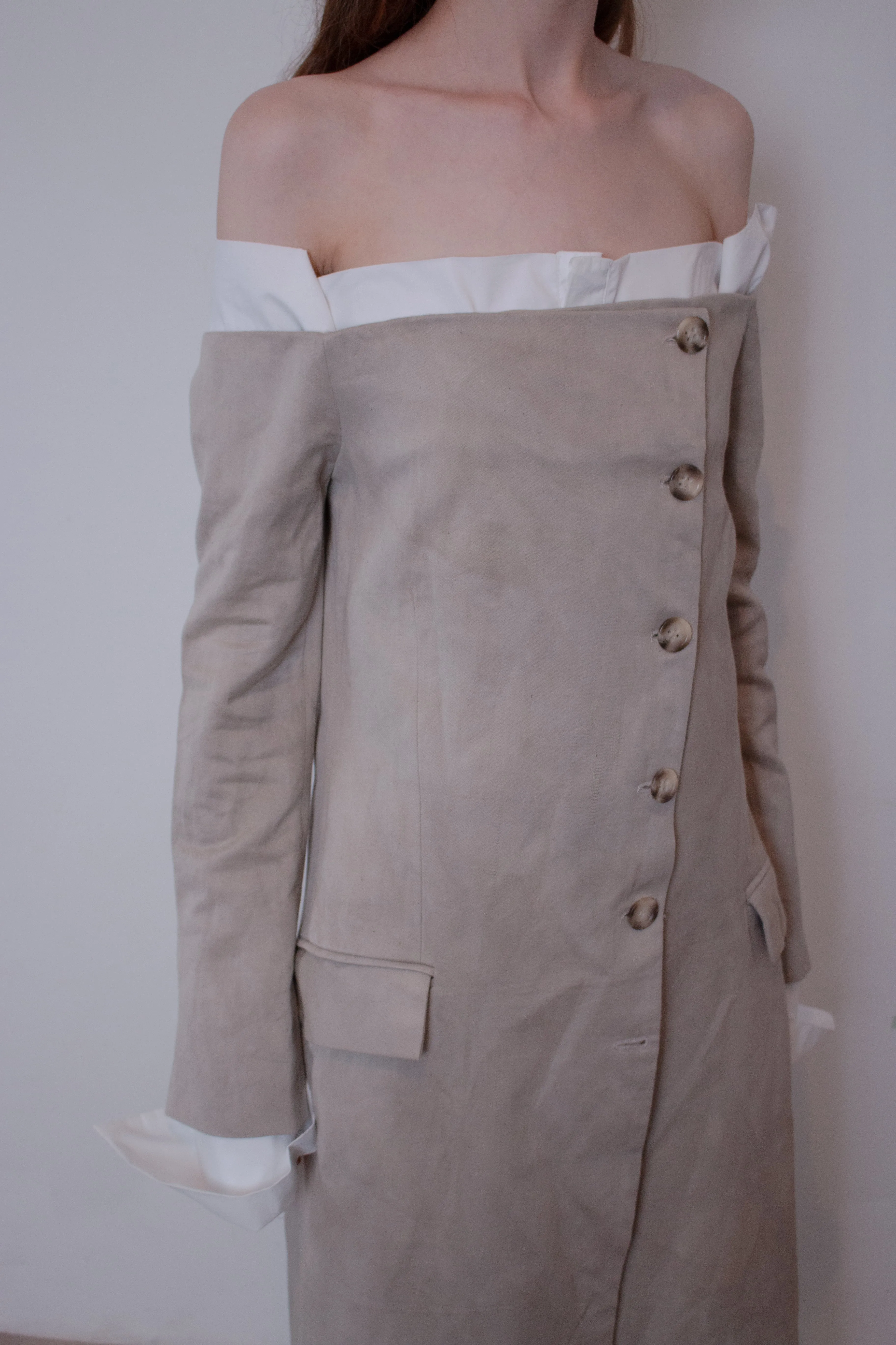 Naturally Dyed Elongated Cropped Tailored Jacket