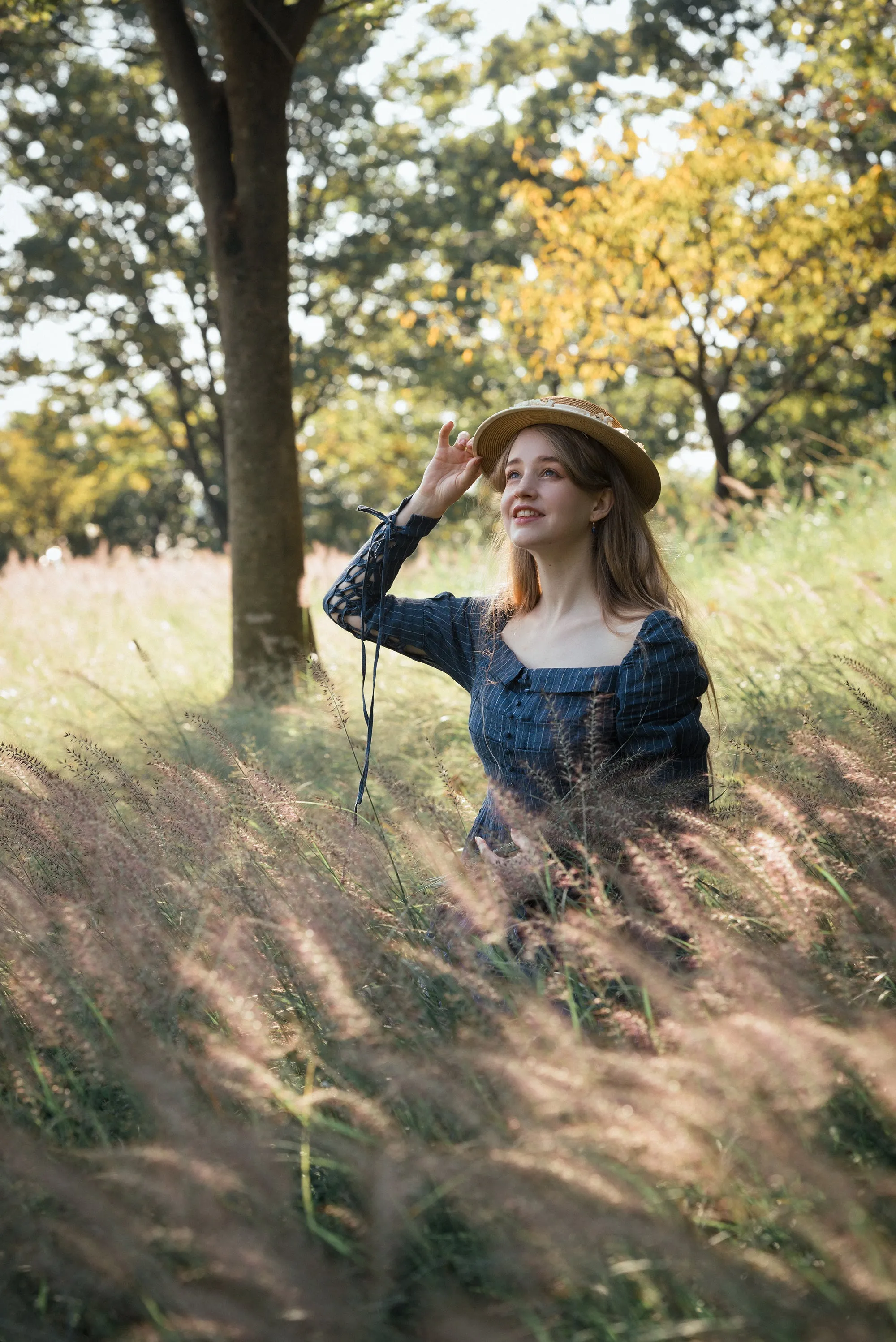 Nicola 33 | Regency Striped Linen Dress