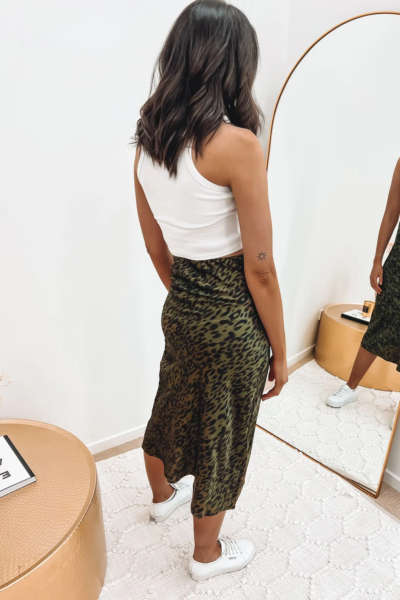 Ocelot Midi Skirt Green