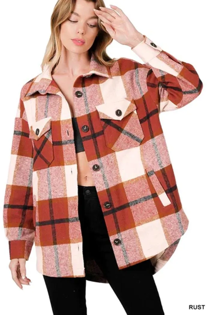 Oversized Yarn Dyed Plaid Shacket