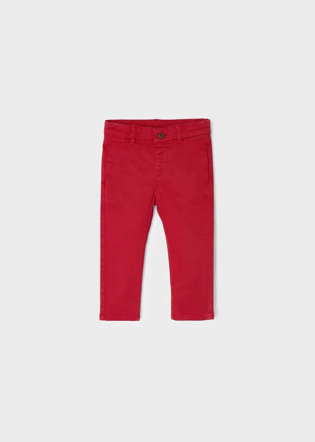 Red Long Chino Baby Boy’s Pants - Select Size