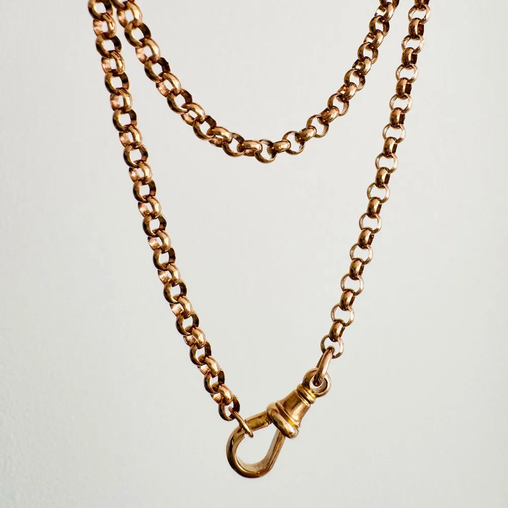 Vintage 9K Rose Gold Rolo Chain w/ Swivel Lobster Claw