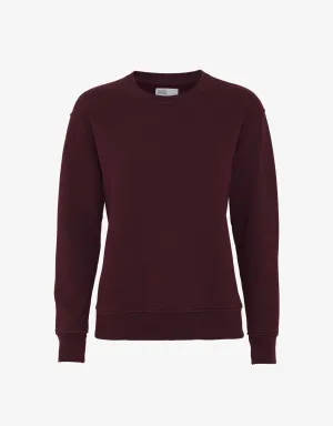 Women Classic Organic Crew - Oxblood Red