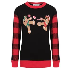 Women's black with red Christmas sweater