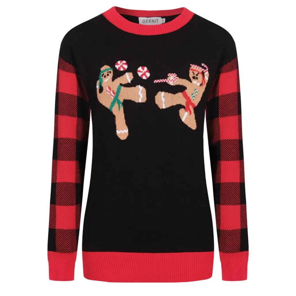 Women's black with red Christmas sweater