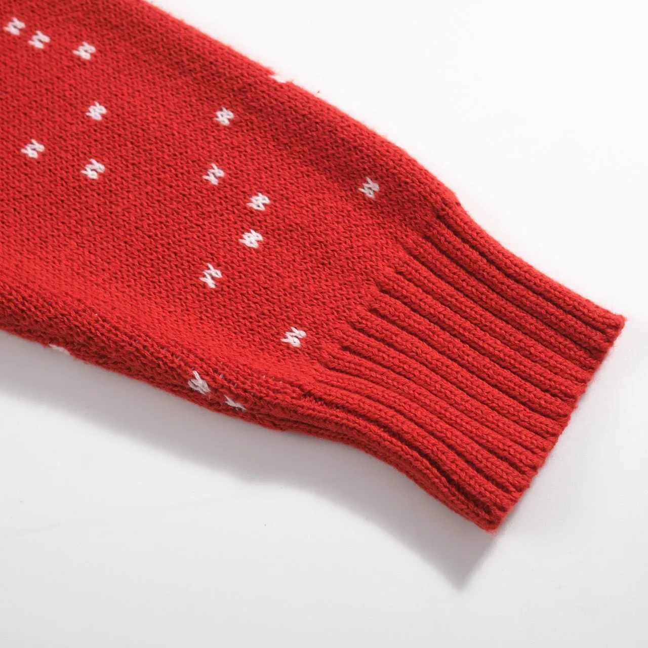 Women's red Christmas jacquard knit sweater