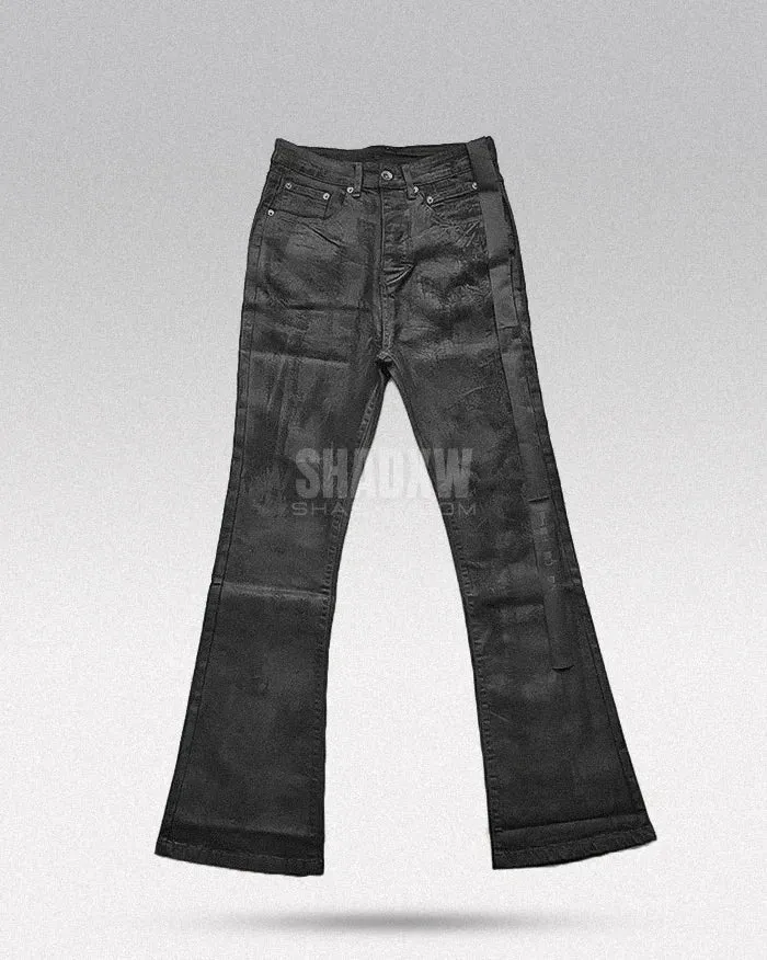 Y2K Black Wax Coated Jeans